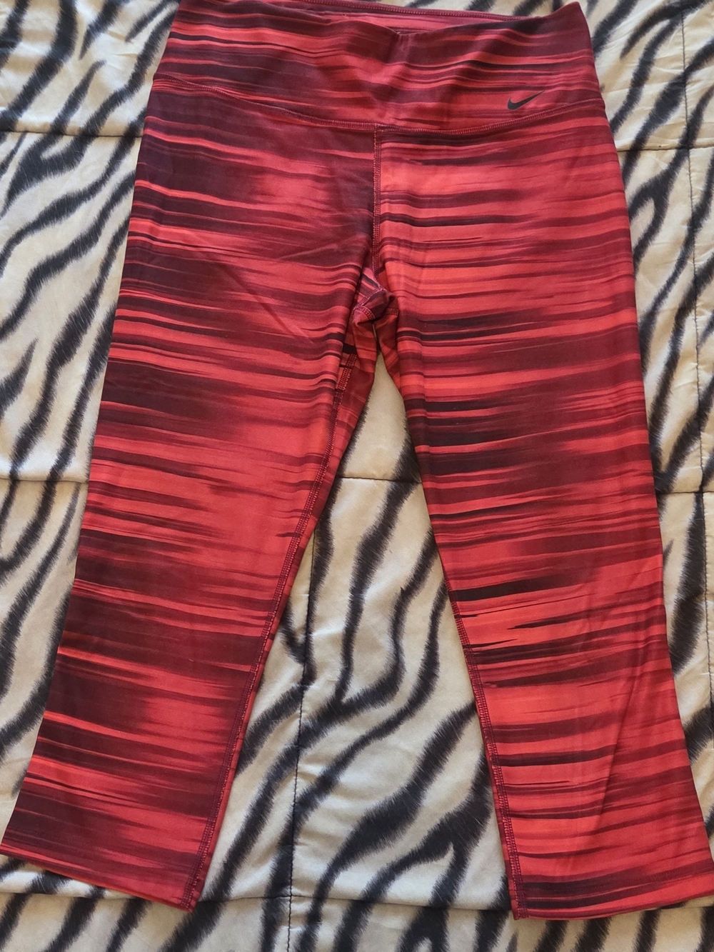 Nike Red Striped Performance Leggings